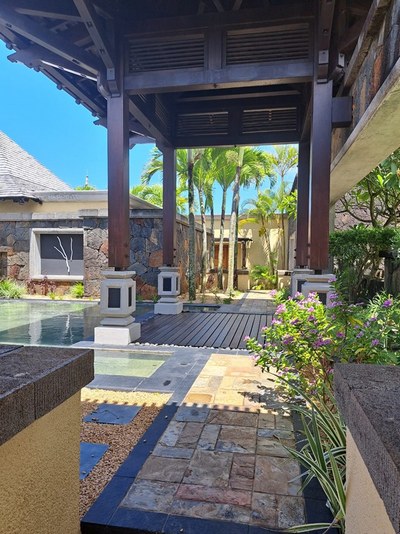 Exterior view of villa in Mauritius
